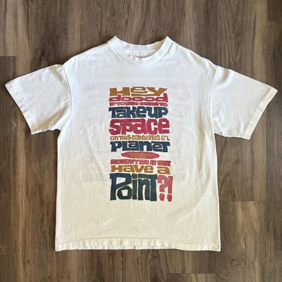 Vintage Jesus T-Shirt Men's Size M White Christian Graphic Tee 1990s Double Side - Picture 1 of 8